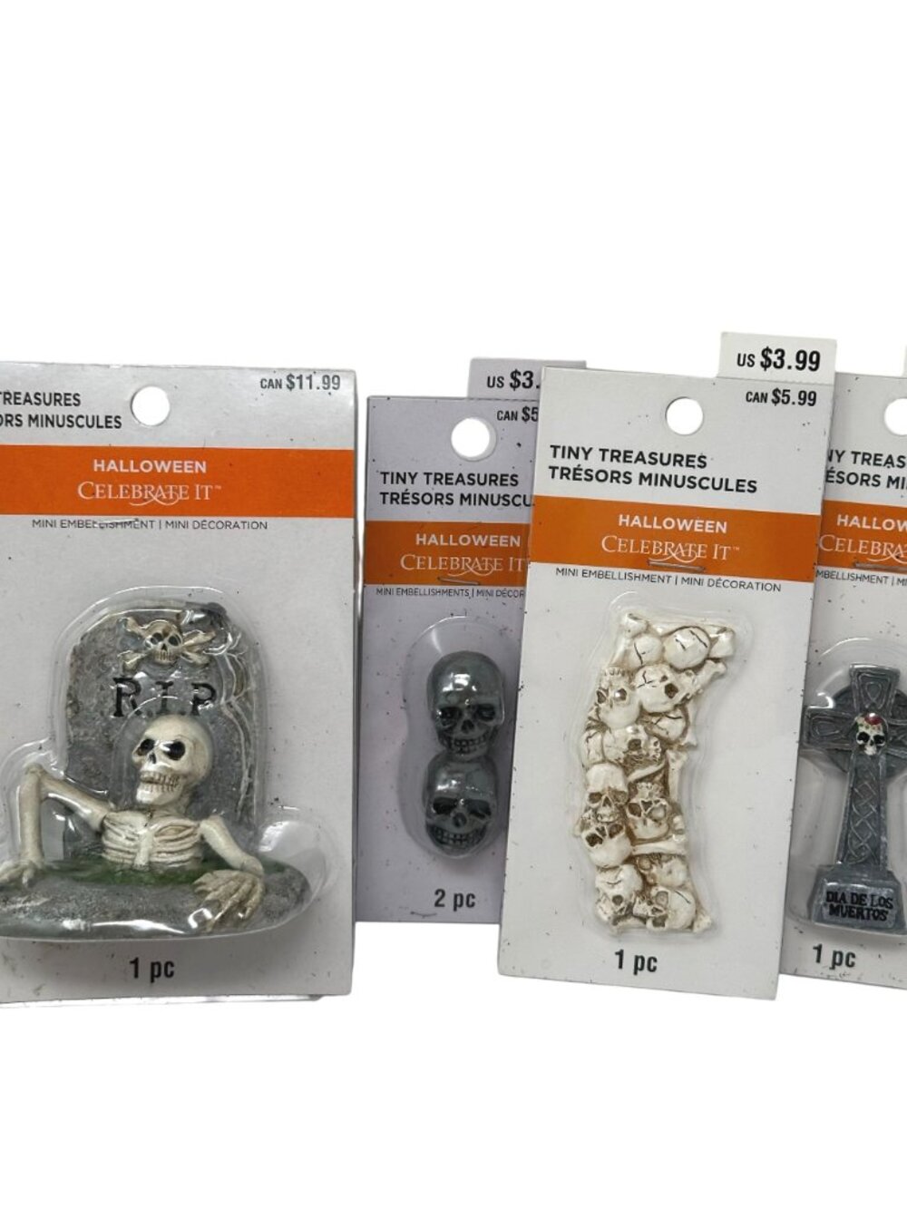 Halloween Skeletons Tombstones Miniatures Lot Celebrate It Tiny Treasures Decor - Picture 2 of 14